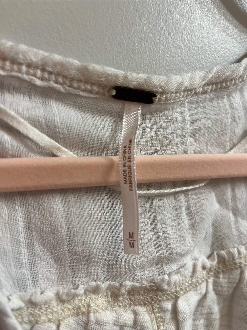 Free People Cream Button-Front Peasant Tunic - Picture 2 of 16